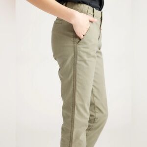 Quince Women’s 27 Pants Stretch Cotton Twill Girlfriend Chino Olive Khaki Green